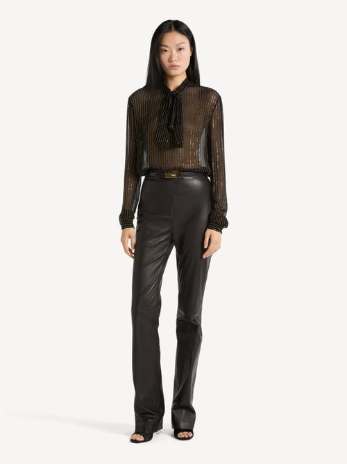 Smooth lambskin trousers