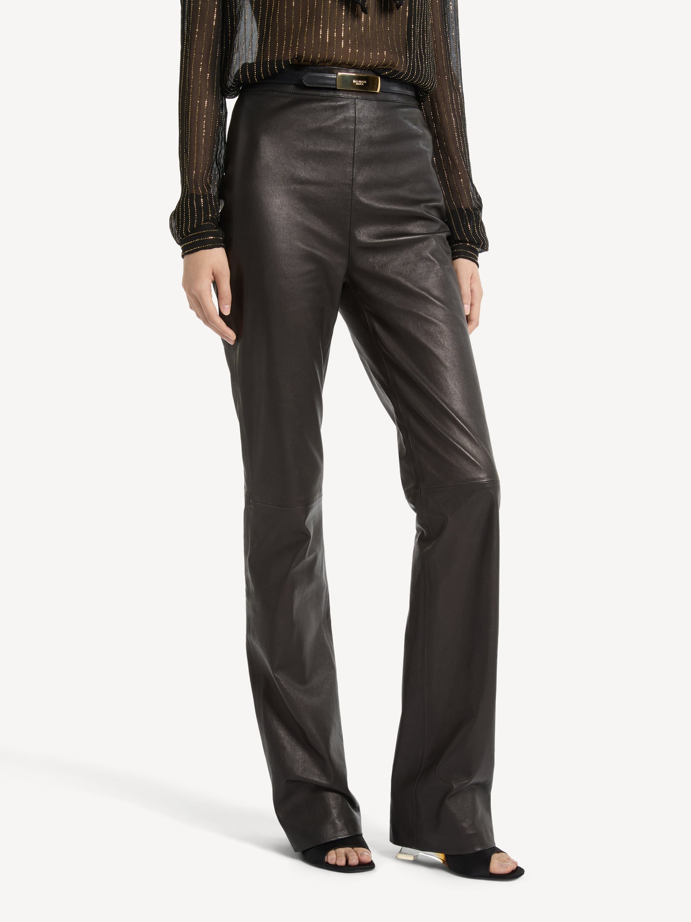 Smooth lambskin trousers