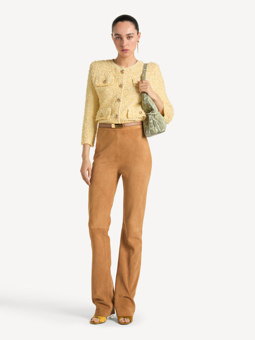 Pantalon en cuir d'agneau suédé
