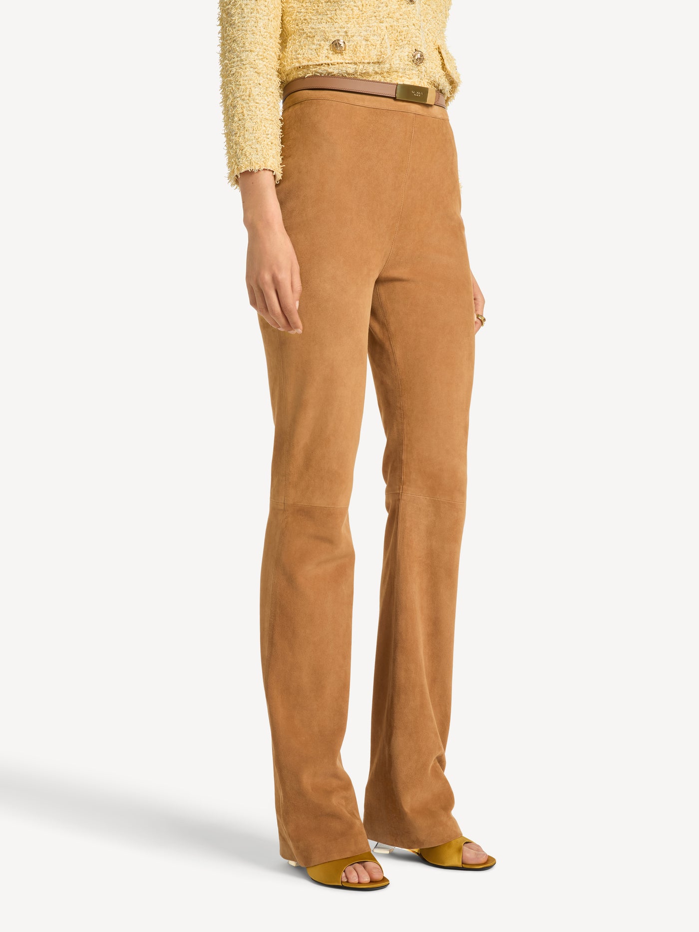 Pantalon en cuir d'agneau suédé