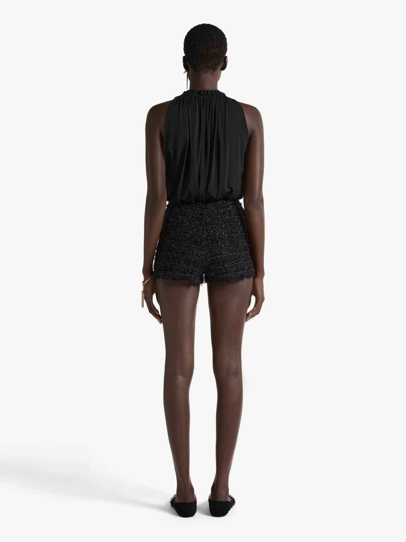 Knit lurex tweed shorts