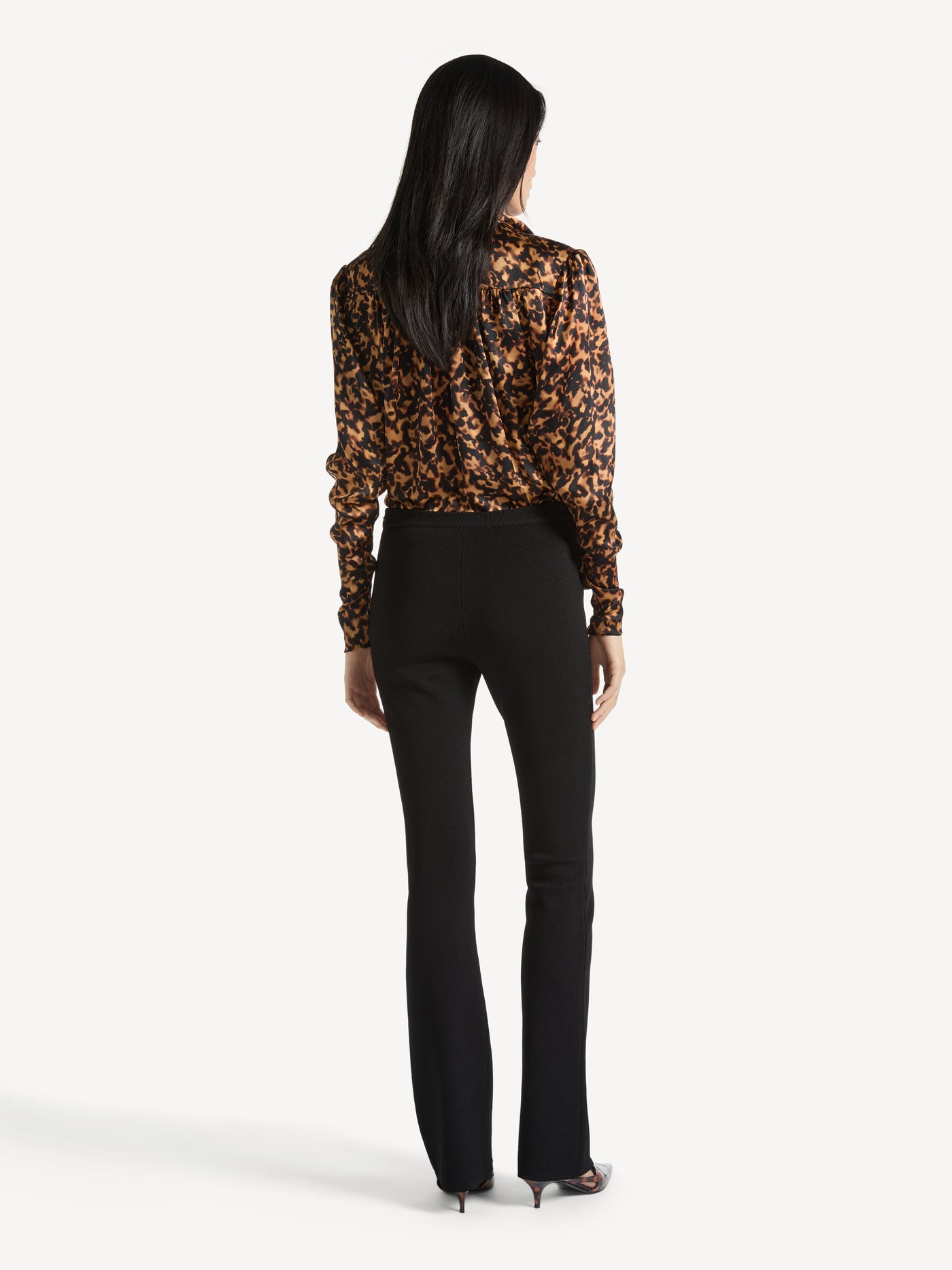 Pantalon taille haute en punto milano