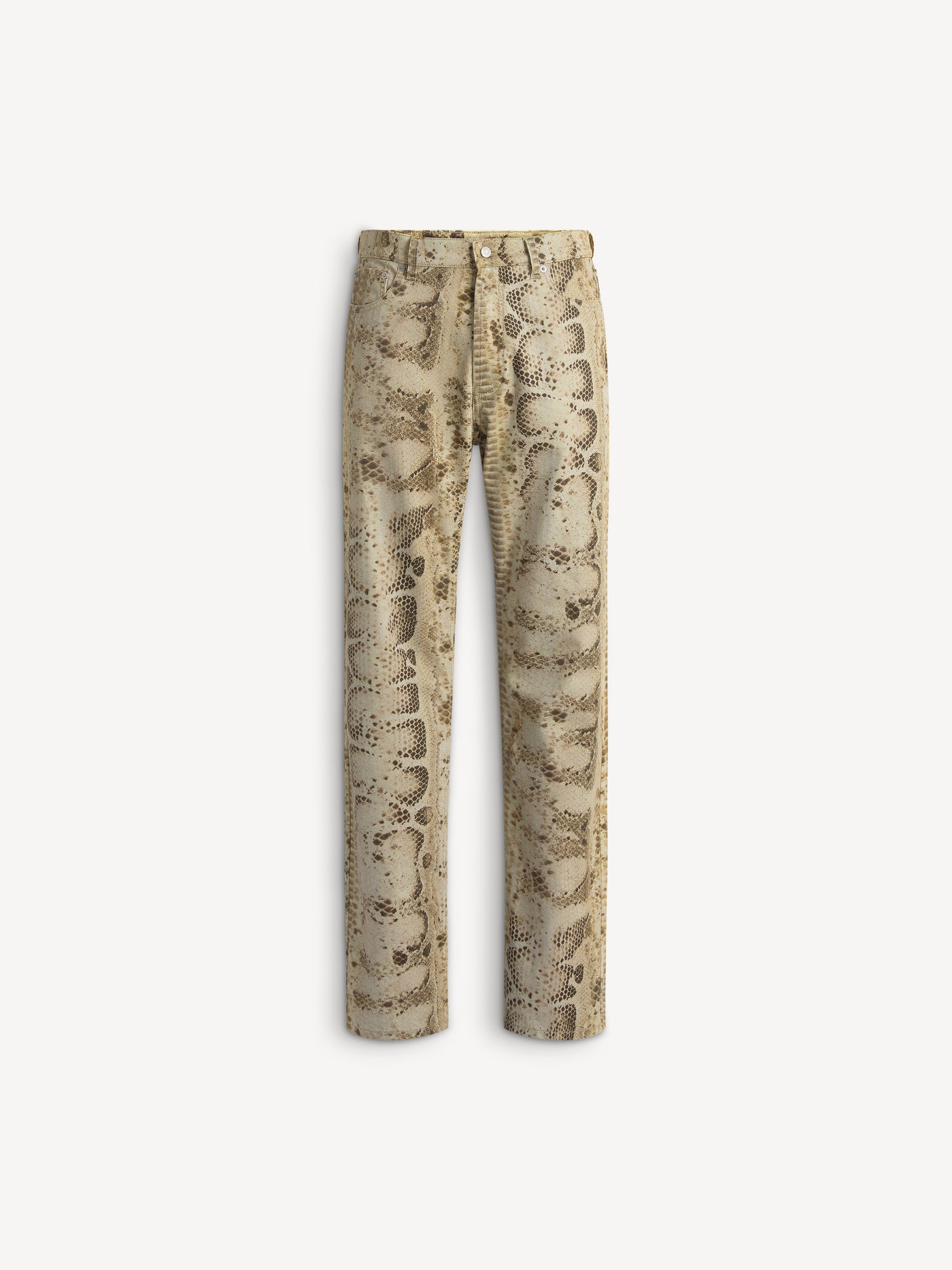 Normal geschnittene Hose aus Denim mit Python-Print