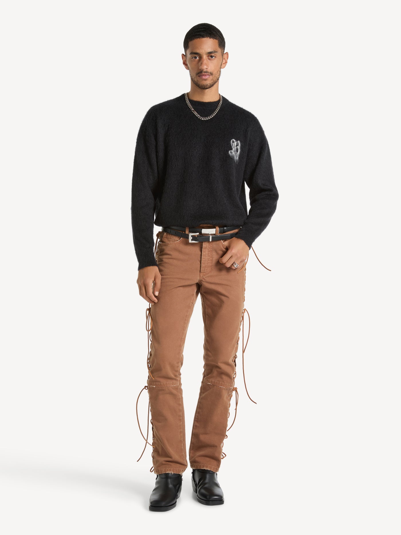 Balmain B Pullover aus gebürsteter Mohairwolle