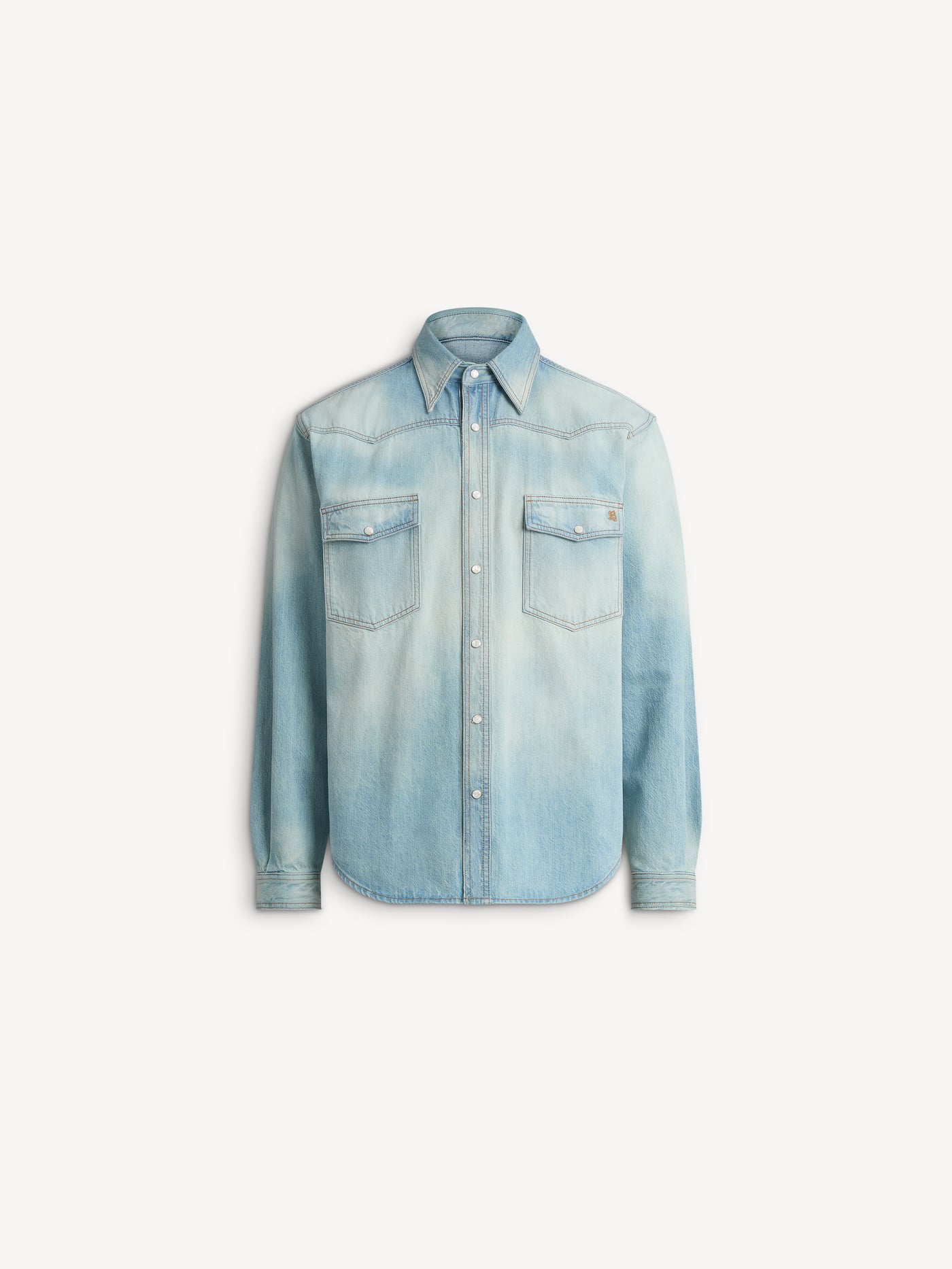 Western-Overshirt aus verwaschenem Denim