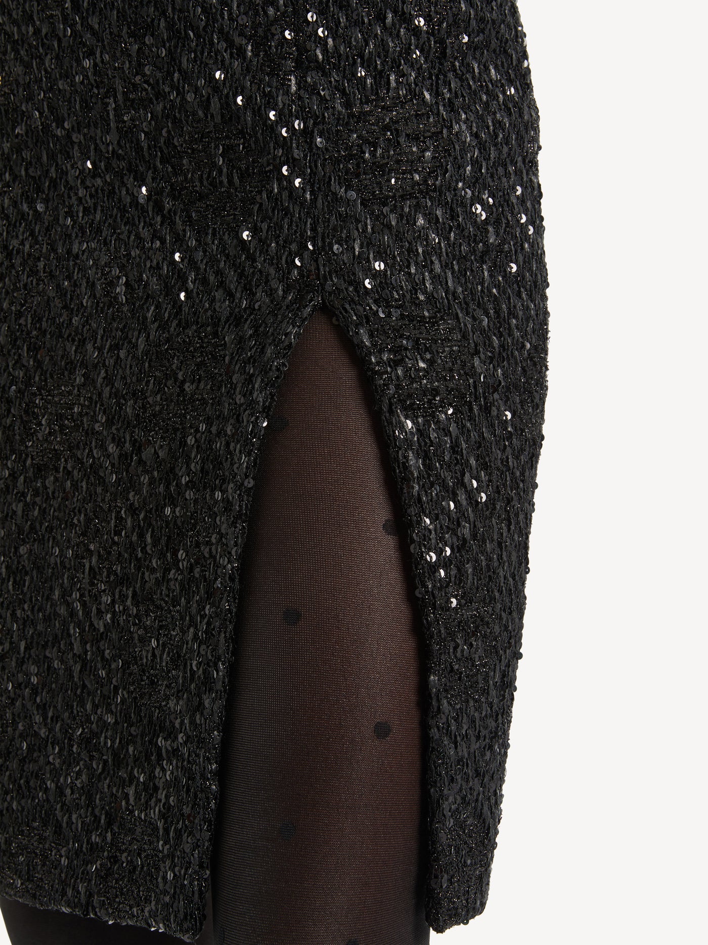 Sequinned tweed midi skirt