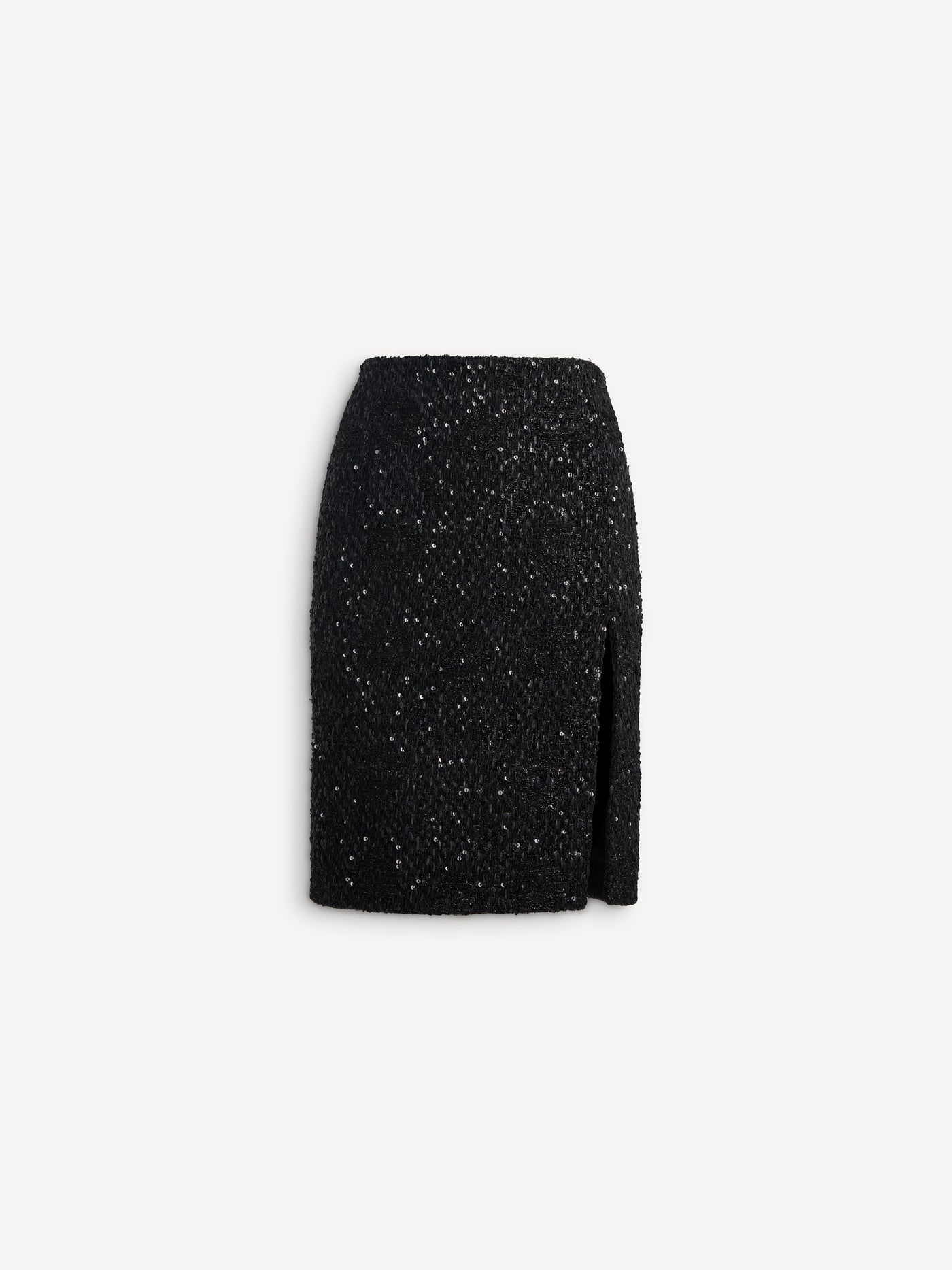 Falda midi de tweed con lentejuelas