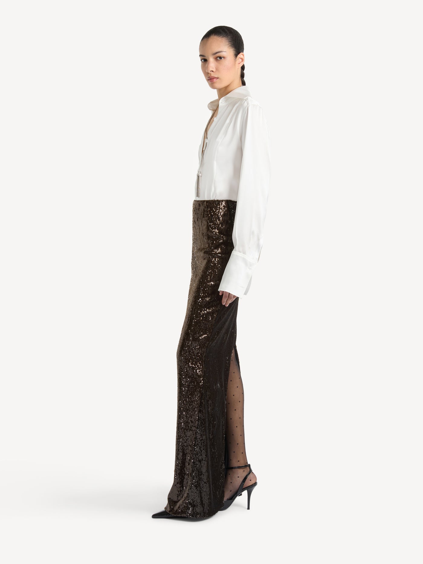 Jupe longue à sequins