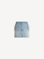 Short skirt in faded denim