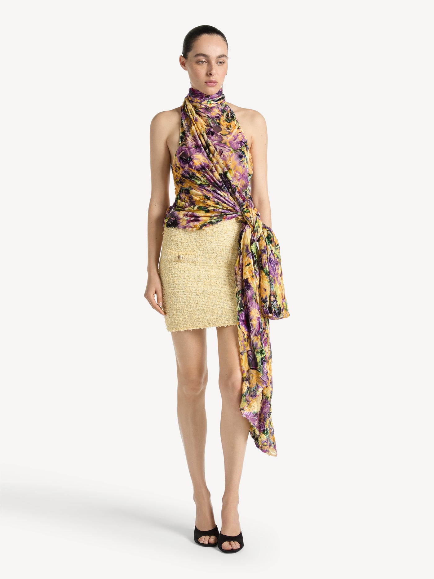 Knit tweed skirt