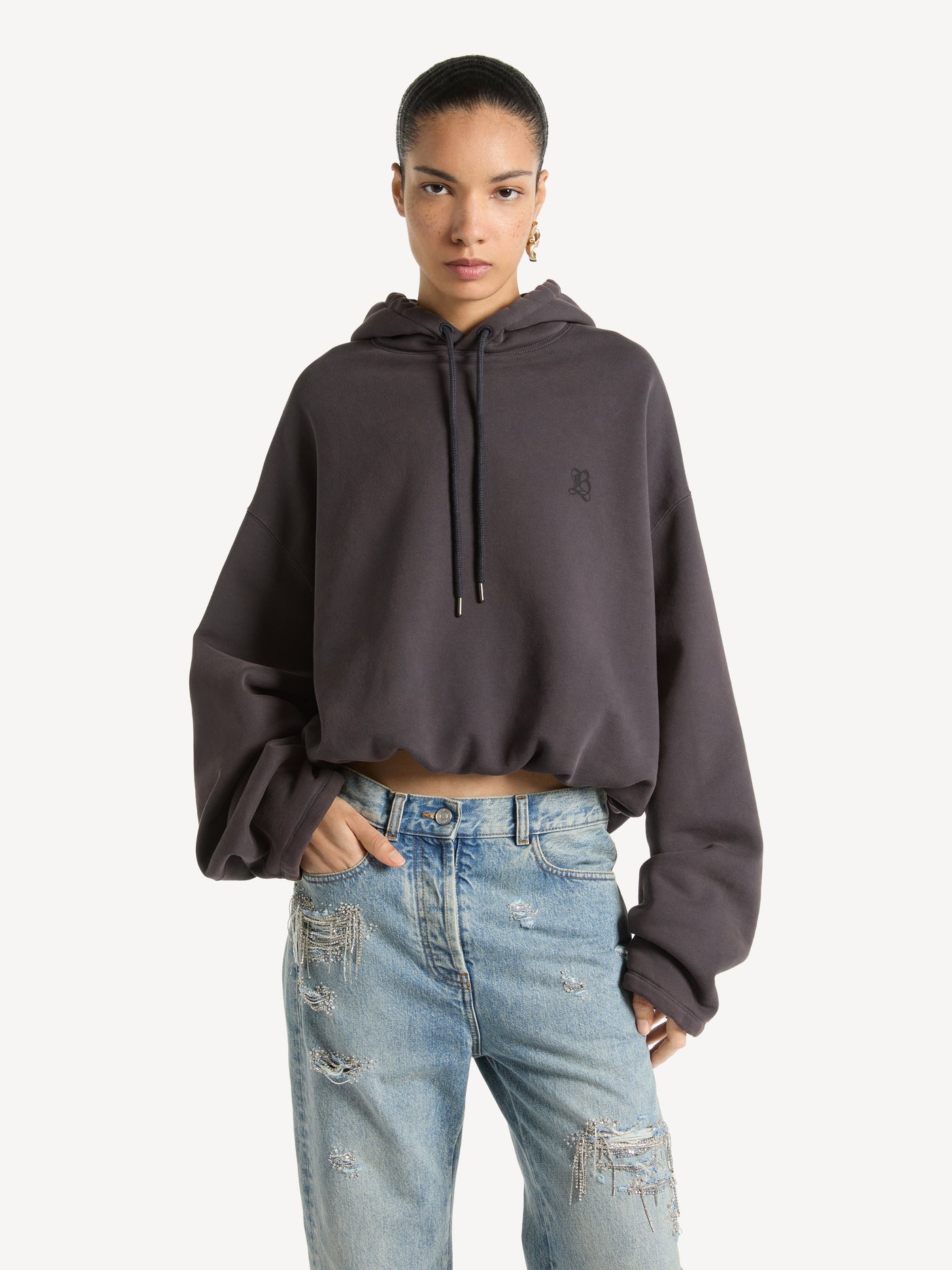 Hoodie with Balmain B print