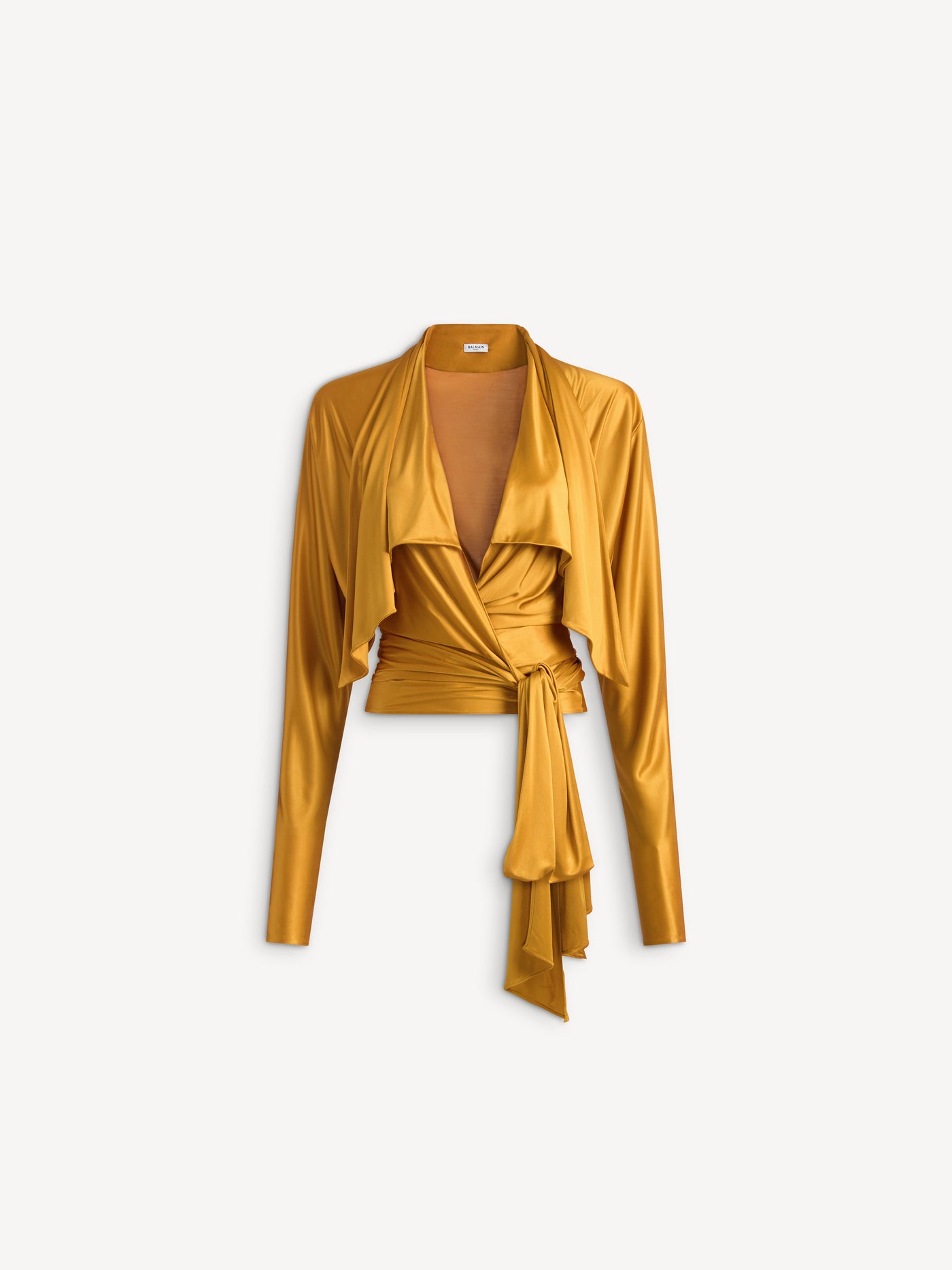 Flowing jersey blouse with tie