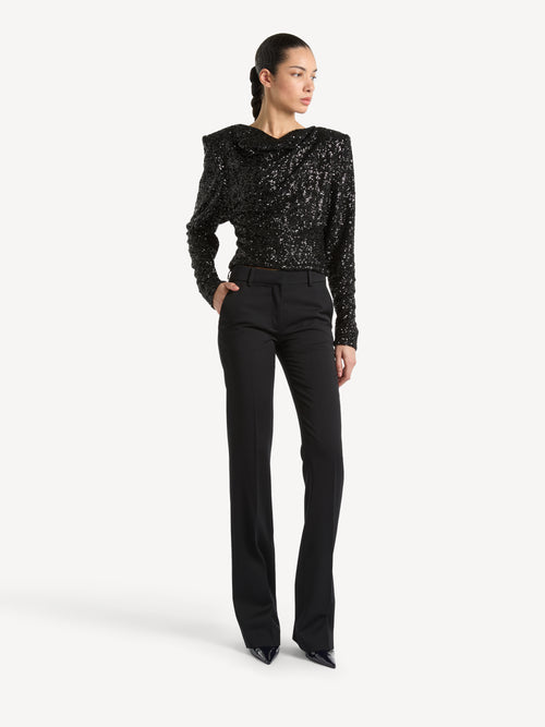 Sequinned top with bow