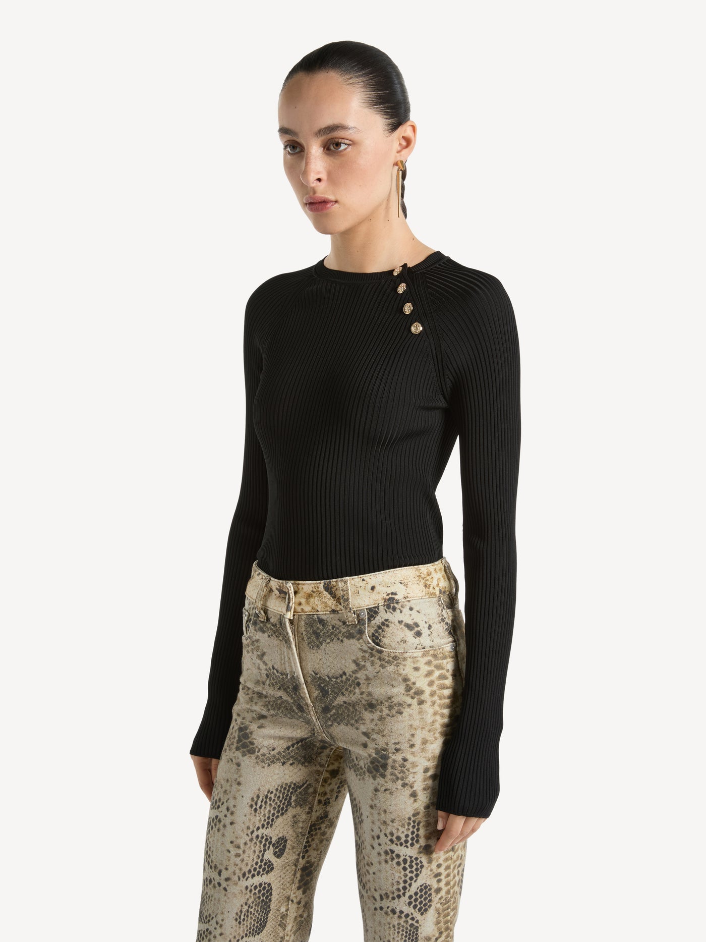 Ribbed knit jumper