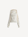 Blouse drapée en crêpe cady et cristaux