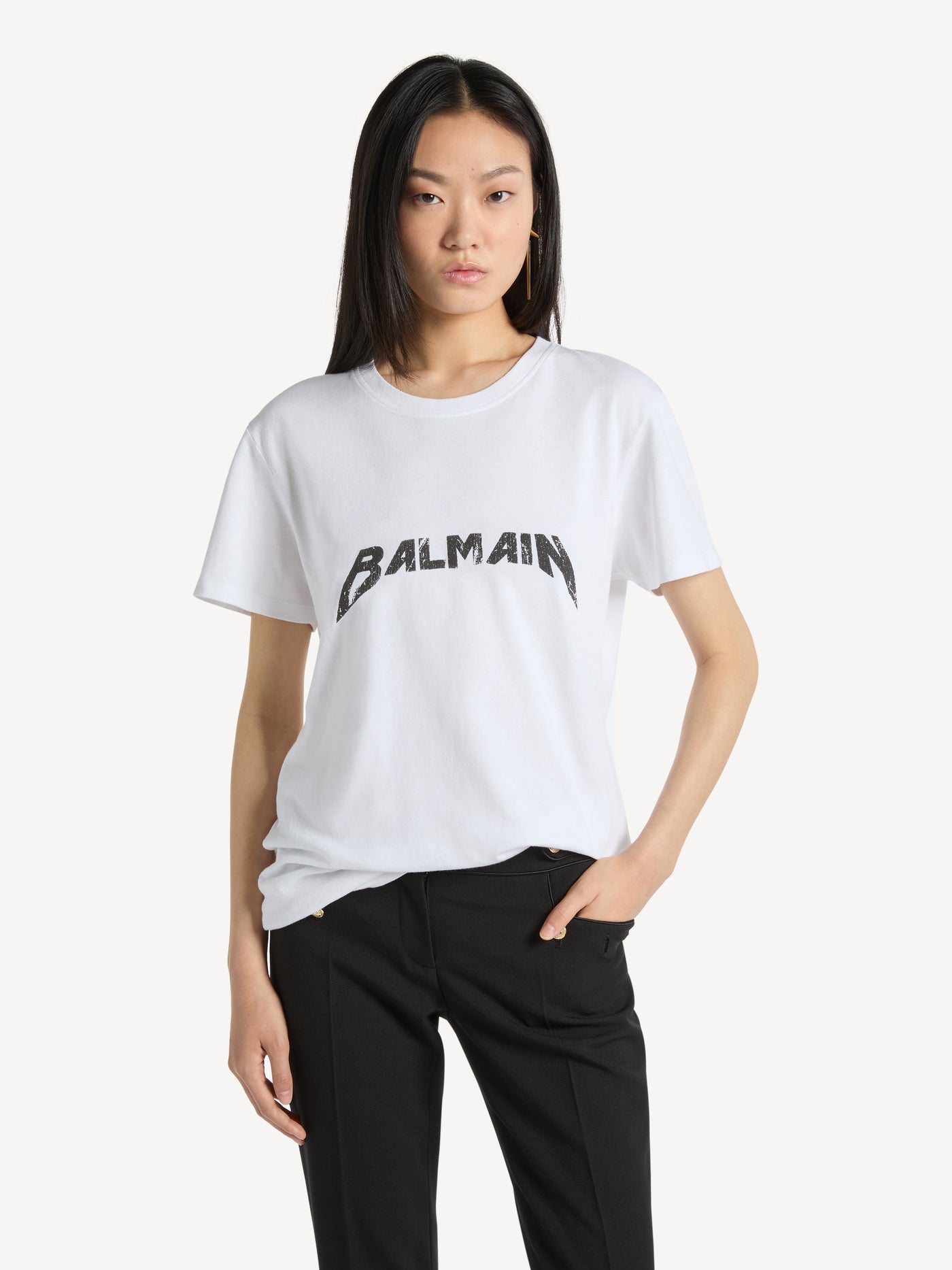 T-shirt with Balmain Band print
