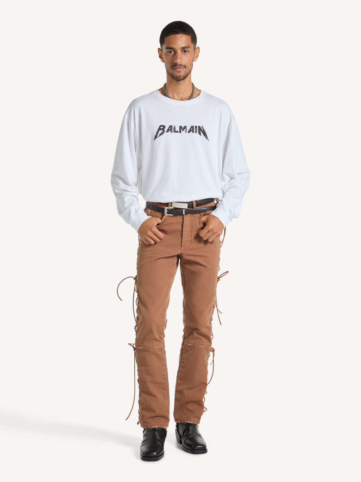 Langarmshirt mit Balmain Band-Print
